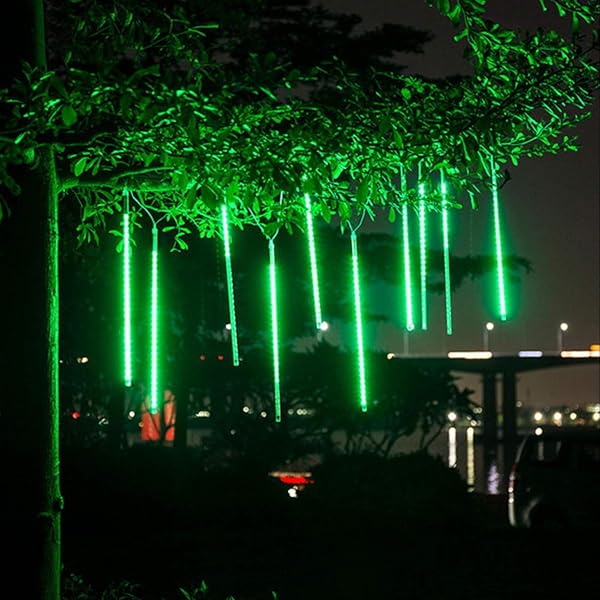 Roytong Christmas Meteor Shower Lights Outdoor - 12 Inch 10 Tube 360 LED High Brightness Falling Rain Raindrop Icicle Ca