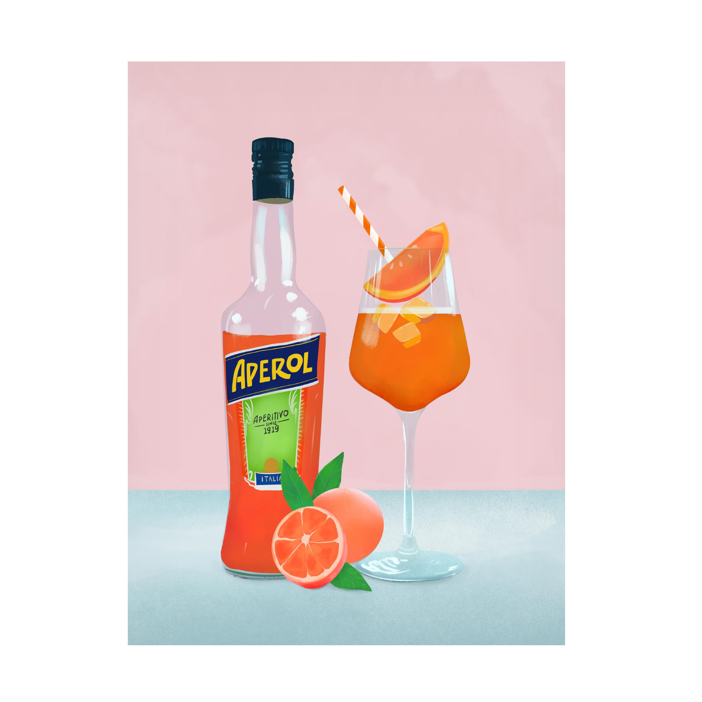 Trademark Fine Art Canvas Wall Art - Petra Lizde 'Aperol Spritz' Wall Art for Living Room, Bedroom, or Office Décor