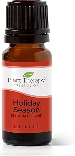 Plant Therapy Holiday Season Synergy Essential Oil Blend. 100% Pure, Undiluted, Therapeutic Grade. Blend of: Sweet Orange, Cinnamon Bark, Ginger and Nutmeg. 10 mL (1/3 Ounce).