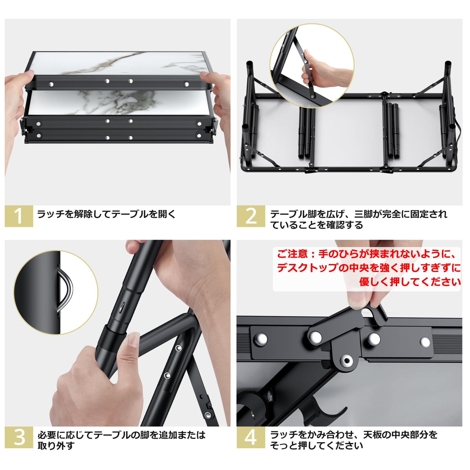 Amazon.co.jp: Anbte キャンプ折りたたみテーブル 3フィート 三つ折り