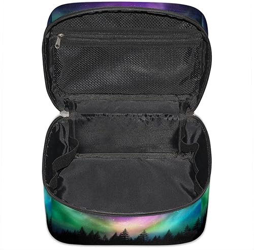 Miniatura 4 de Bolsa de maquillaje de viaje Bolsa de cosméticos para mujer, bolsa de maquillaje grande, bolsa de aseo portátil, NOCHE