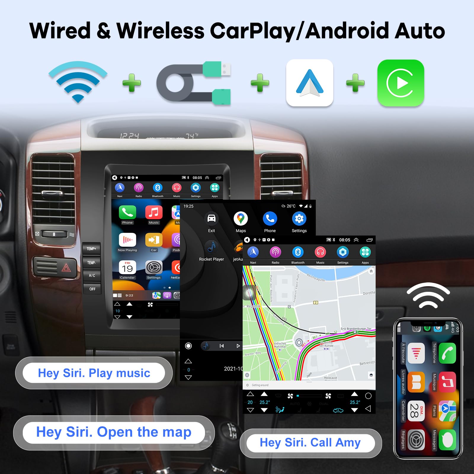 Vertical Radio for Toyota Prado Lexus GX470 2002-2009, [2G+32G] 9.7 ...