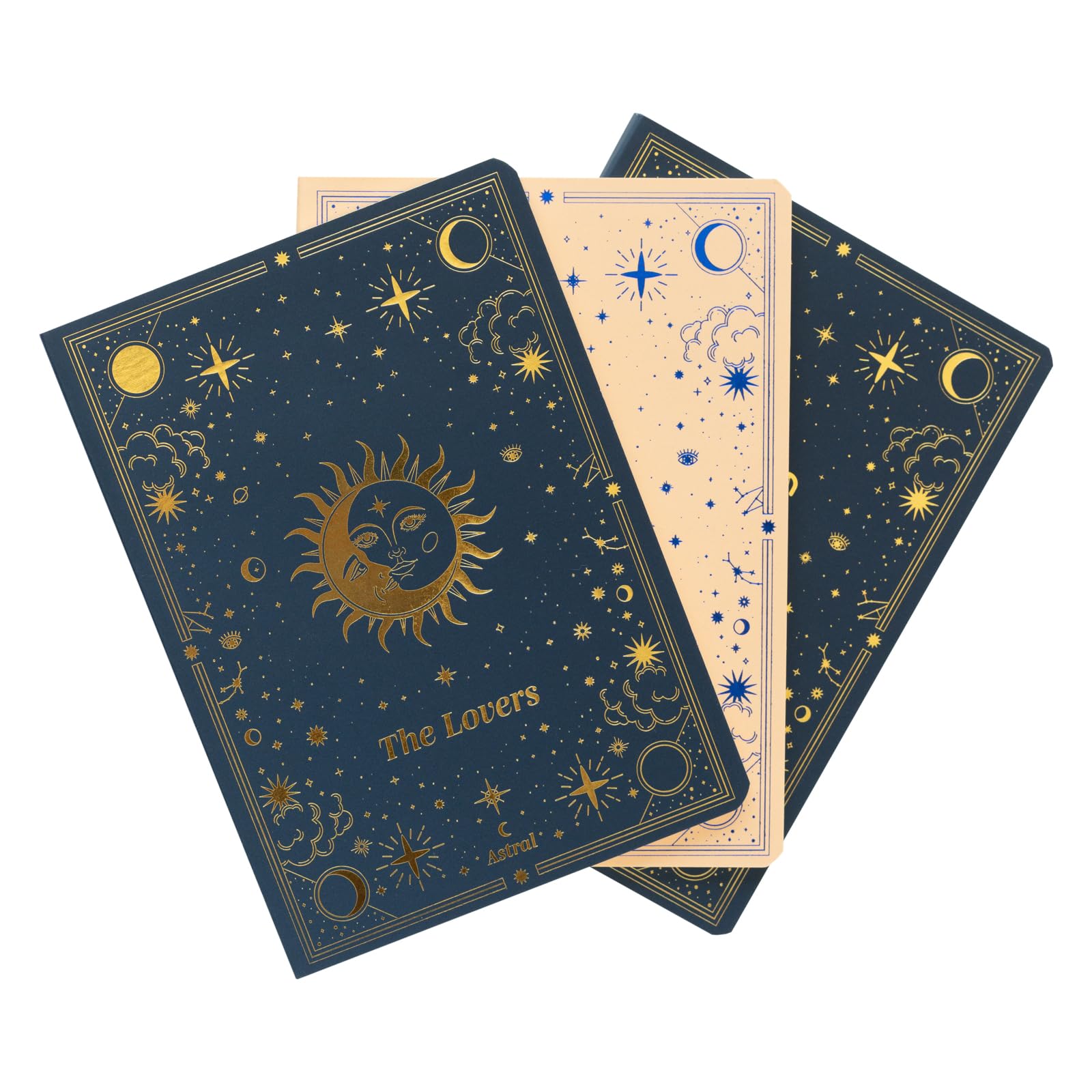 Grupo Erik A6 Notebook Set - Astral | 3 A6 Notebooks - Lined, Plain, Dotted - 32 sheets (64 pages) | Cute Notebook, Cute Stationery Gifts Under 15 Pounds