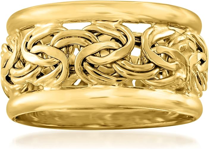 Ross-Simons 18kt Yellow Gold Wide Byzantine Ring
