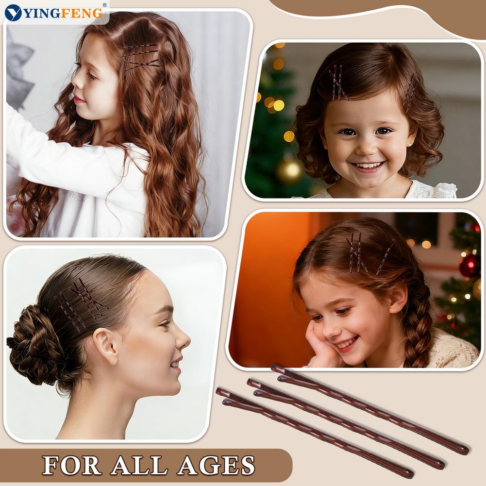 Brown Bobby Pins - 330 Count & Cute Box -5