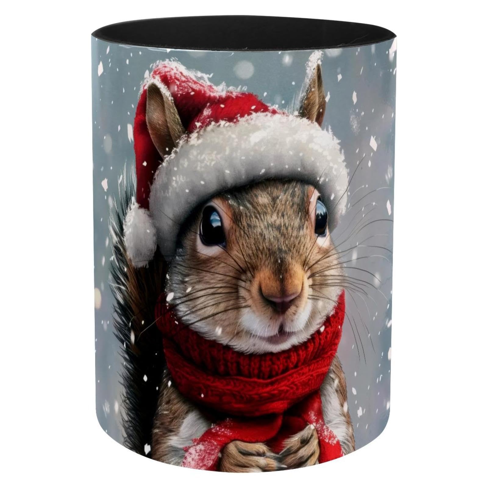 Porte-pinceaux de maquillage écureuil de Noël en métal et pot à crayons de bureau