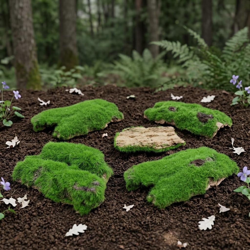 Green Artificial Moss Bark 1 Piece Floral Moss for Garden Decor