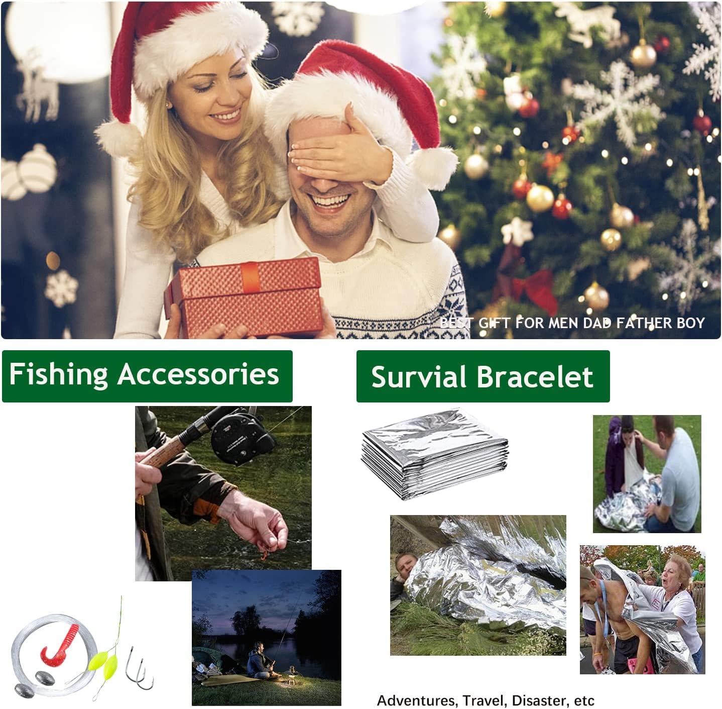 21 in 1 Survival Kit, Outdoor Ausrüstung, Survival Ausrüstung für Camping, Bushcraft, Wandern, Jagd, Abenteuer, für Männer, Väter