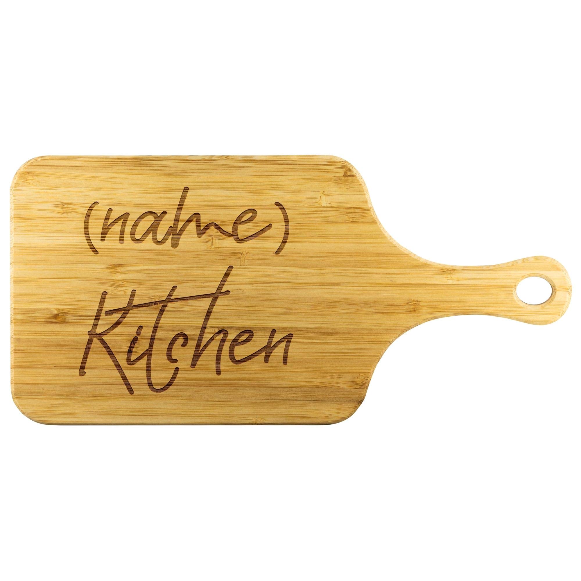 Tabla de cortar con nombre personalizado en la tabla de cortar con asa, tablas de cortar de madera para cocina con asa, esenciales de cocina para mamá, abuela, tabla de cortar personalizada de chef