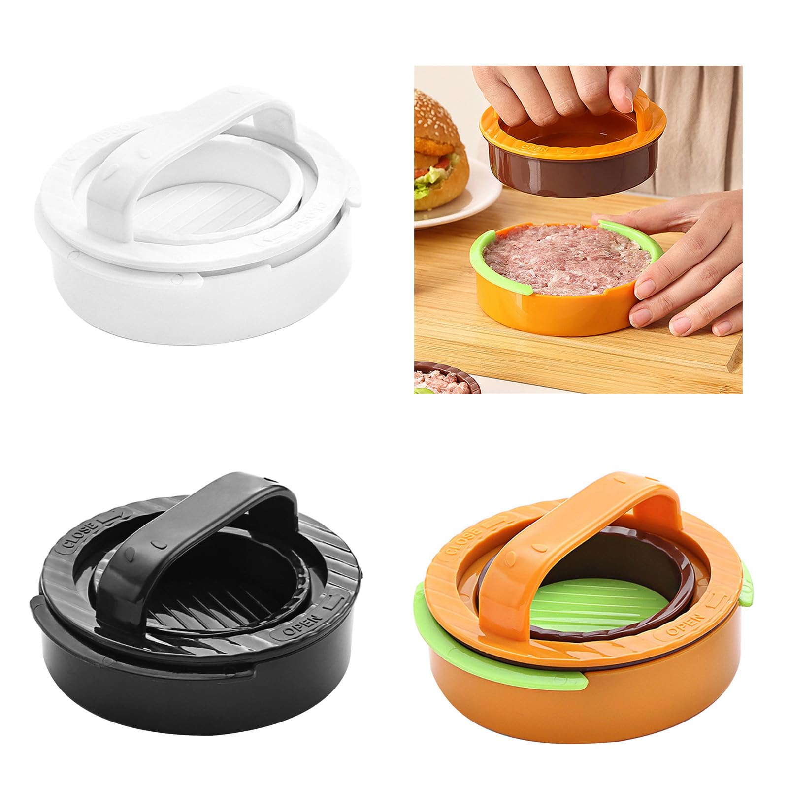 WEISUYUUS Adjustable Burger Patty Press Dishwasher Safe Hamburger Mould Multifunctional Minced Meat Pie Maker Kitchen Accessories