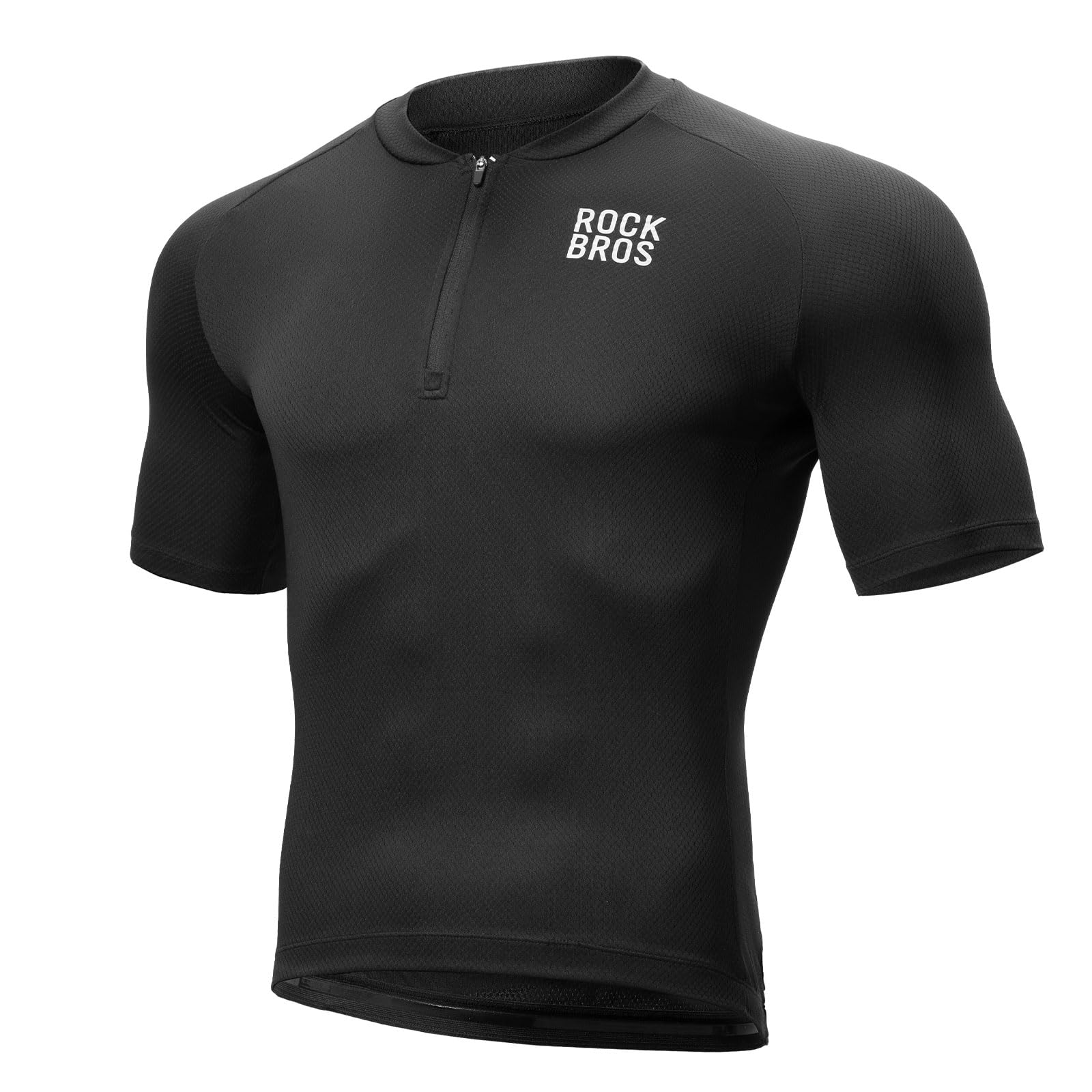 ROCKBROS Maillot Cyclisme Homme, T-Shirt Cyclliste Manches Courtes VTT, Séchage Rapide Réfléchissant Vélo T-Shirt avec 3 Poches Arrière pour Velo de Route