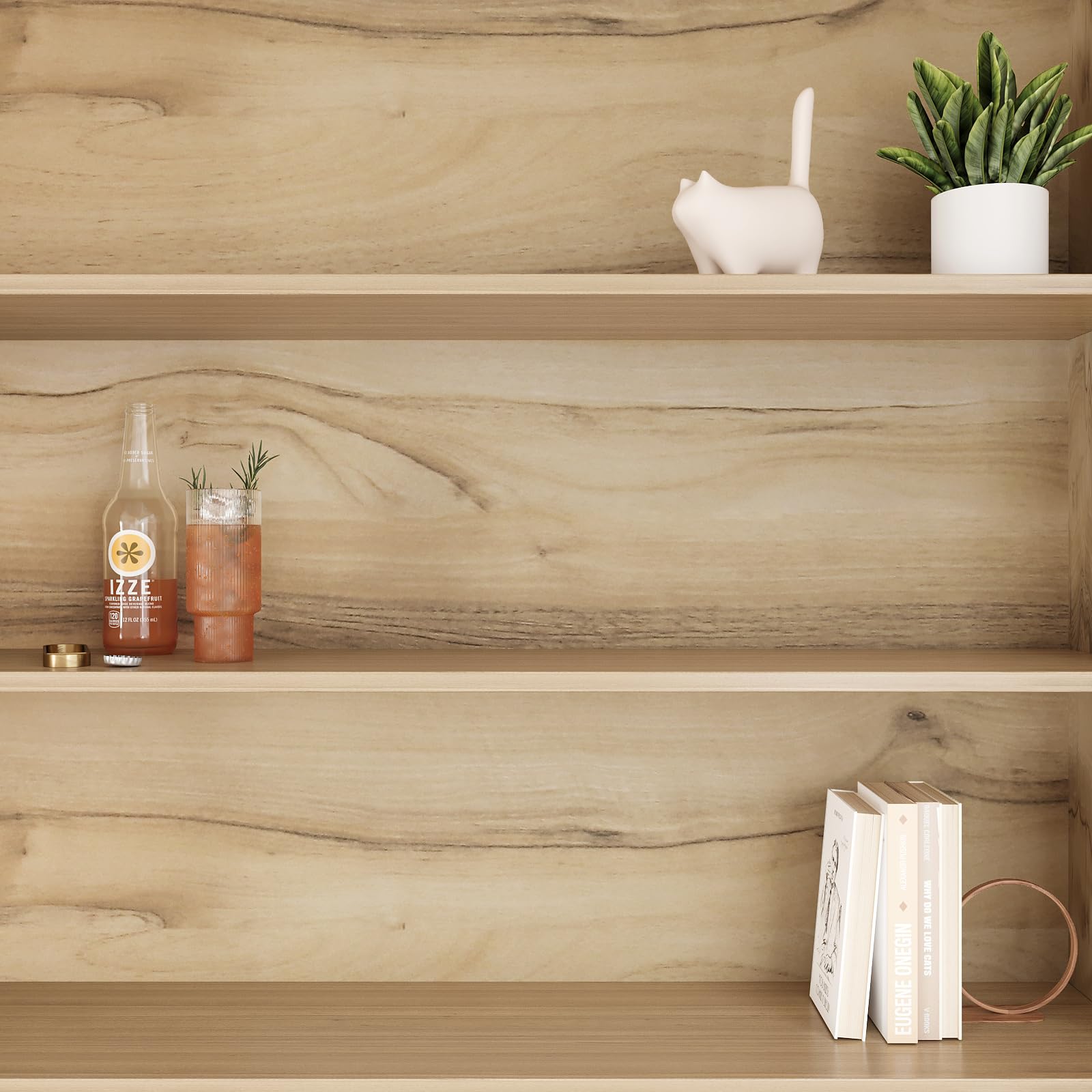 JSEVEM 60 cm × 9 m di spessore, grigio chiaro, marrone chiaro, fibra di legno, autoadesiva, vintage, grigio, effetto legno, effetto strutturato, vinile opaco, texture adesiva per mobili per il tavolo