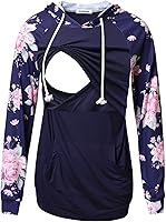 Vista 223 de GINKANA Sudadera con capucha para mujer, manga larga, lactancia materna, ropa casual