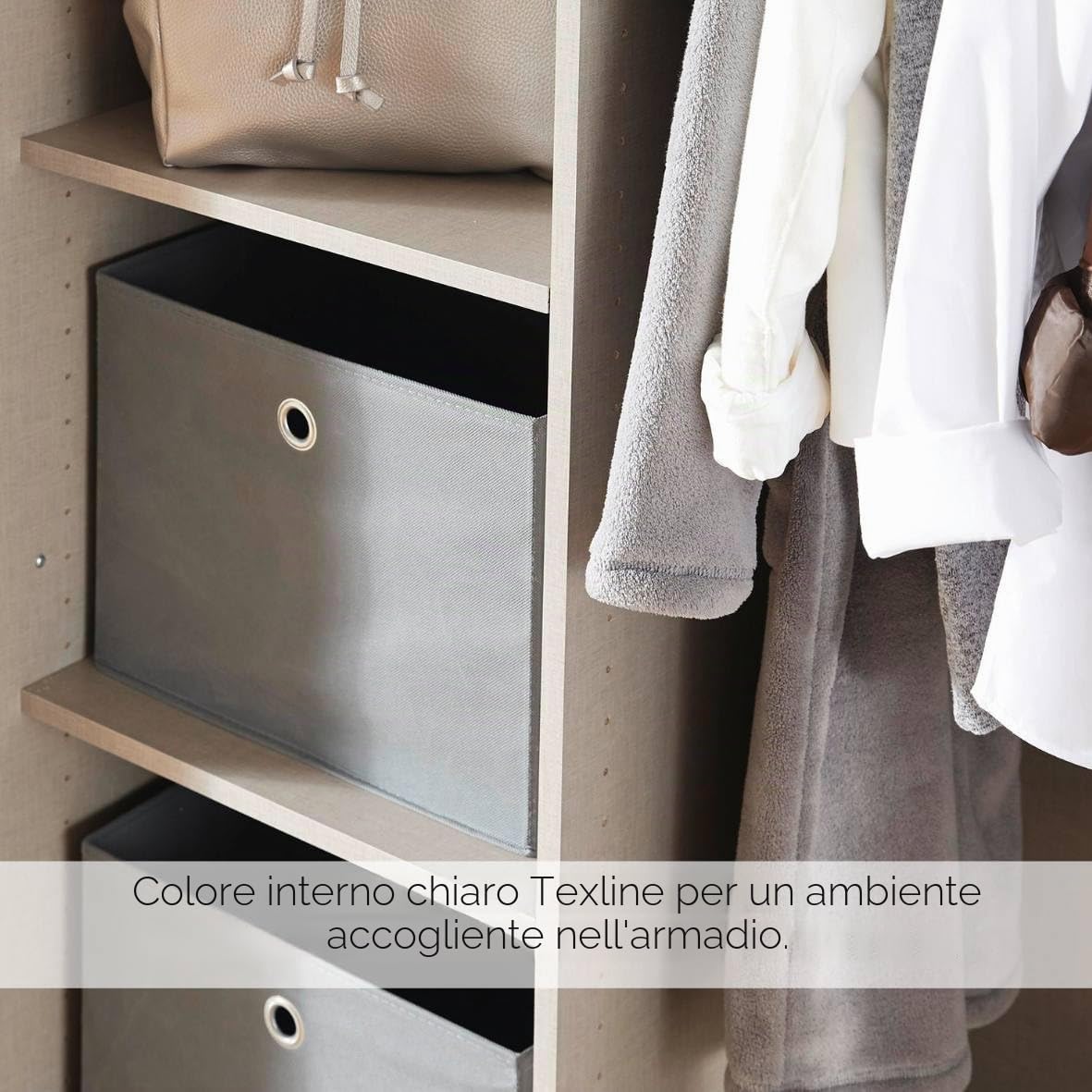 Rauch Möbel Alabama - Armadio angolare con specchio, 2 ante, con set di accessori Basic, 1 asta, 7 ripiani, 100 x 229 x 102 cm, colore: grigio