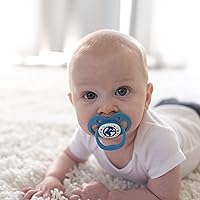 Vista 25 de Dr. Brown's Advantage Glow-in-The-Dark Baby Pacifier, Fully Symmetrical Soother with Soft Silicone Bulb, Skateboard Snail-Blue Nature, 6-18m, BPA