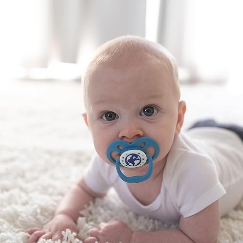 Miniatura 25 de Dr. Brown's Advantage - Chupete para bebé que brilla en la oscuridad, chupete totalmente simétrico con bombilla de silicona suave, monopatín caracol