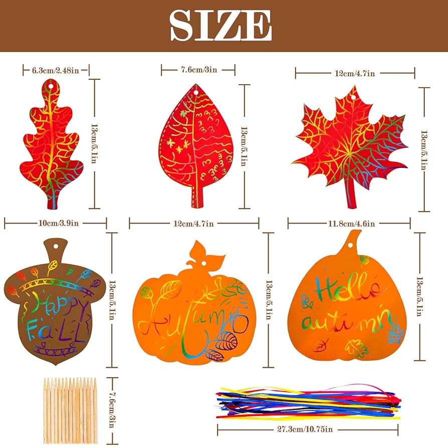 Amazon.co.jp: Whaline 秋の収穫 レインボー スクラッチ アート