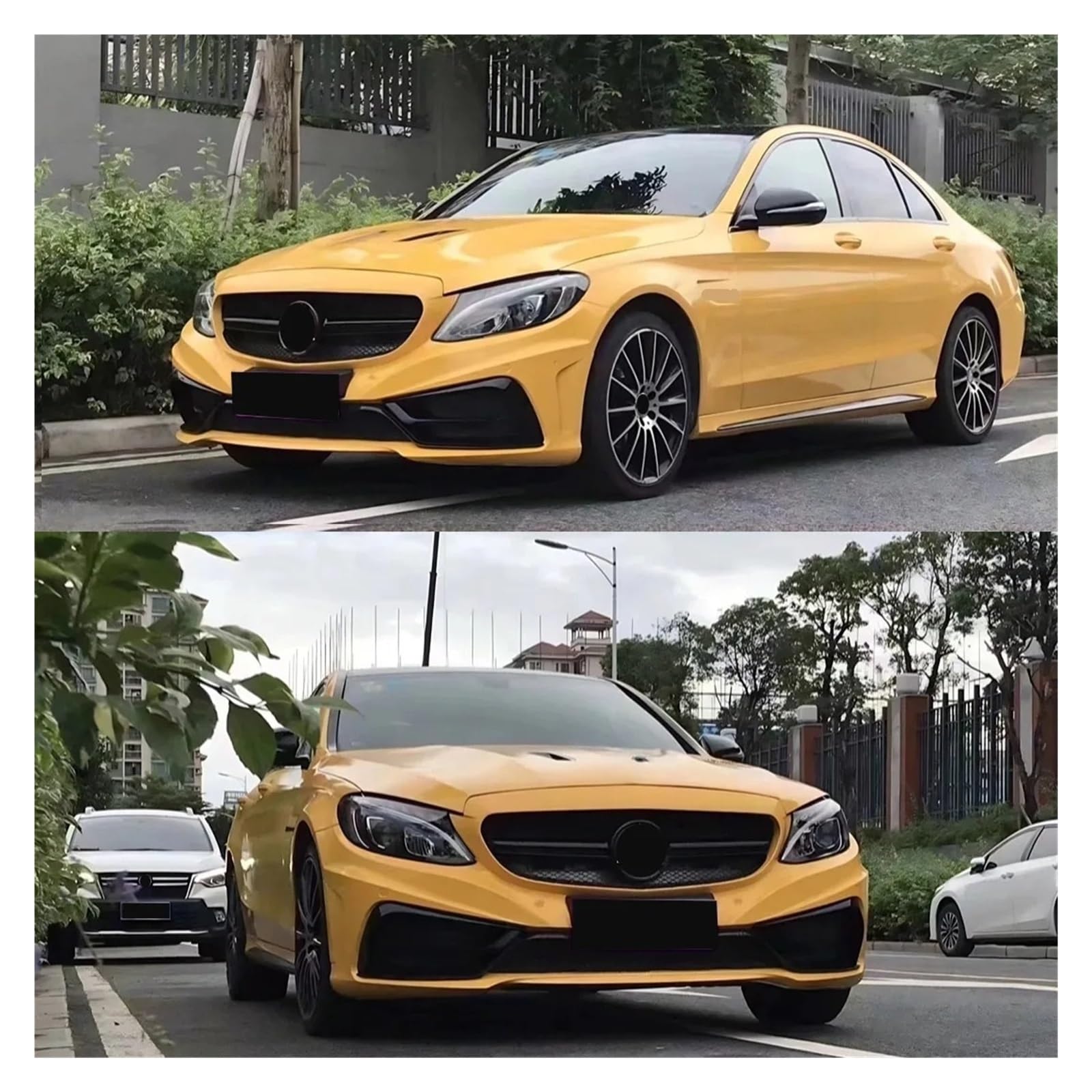 Błyszcząca Czarna Przednia Kratka Do Mercedesa Klasy C W205 C205 2014-2018