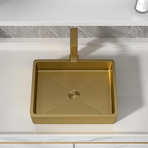 Miniatura 43 de Fregadero de baño de 19 x 15 pulgadas con grifo y desagüe desplegable – Porcelana negra mate rectangular sobre mostrador moderno lavabo de arte
