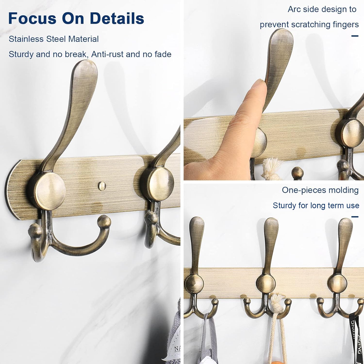 Amazon.com: NearMoon Coat Rack Wall Mounted-2 Pack, Heavy Duty  