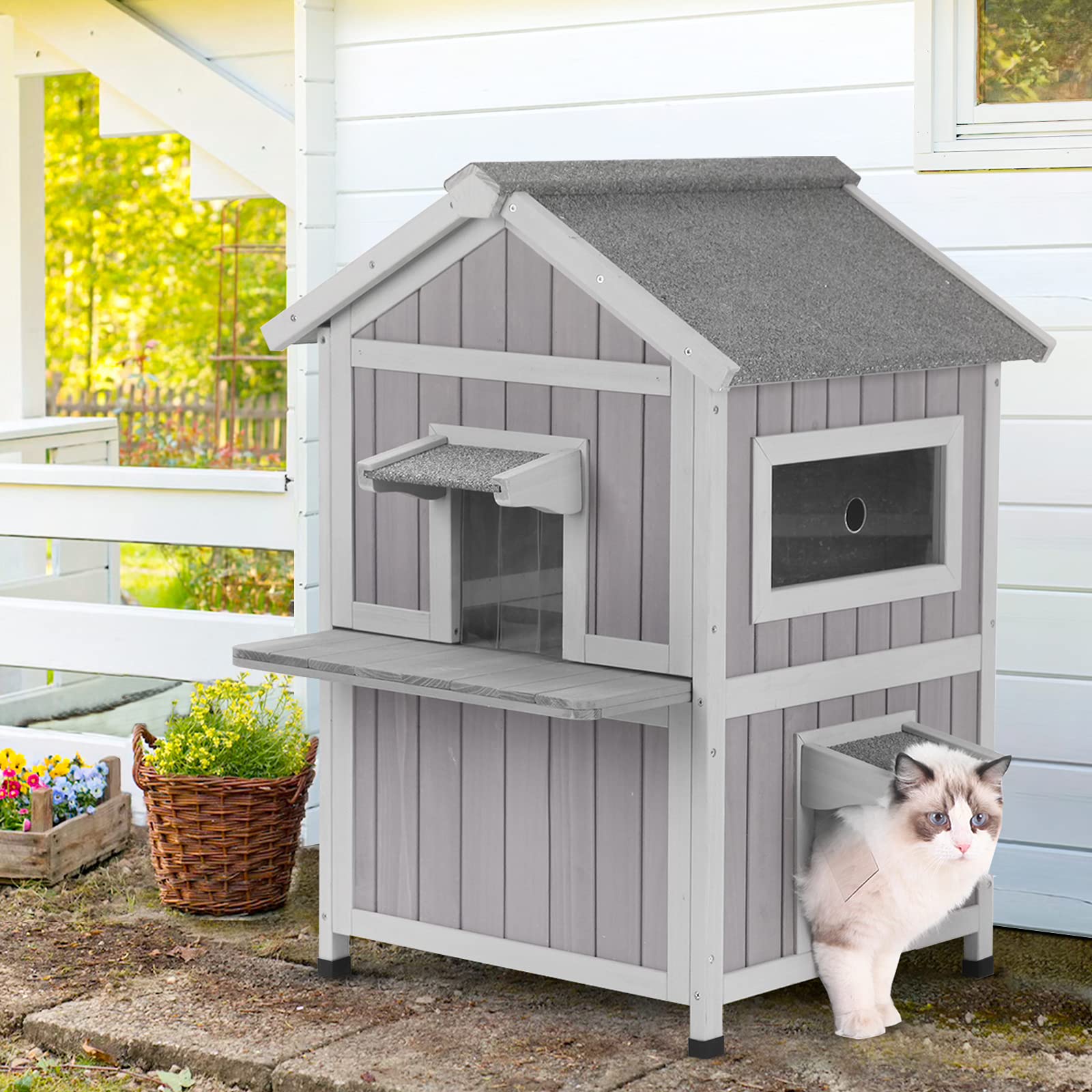 Buy Outdoor Cat Houses for Feral Cats Weatherproof Outside Cat Shelter