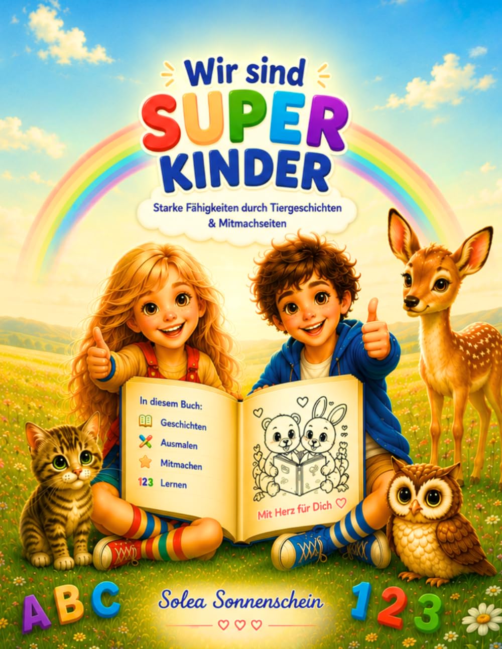 Wir sind Super Kinder: Starke Fähigkeiten durch Tiergeschichten und Mitmachseiten für Kinder ab 4 Jahren- Vorlesen, Ausmalen und spielerisches Lernen