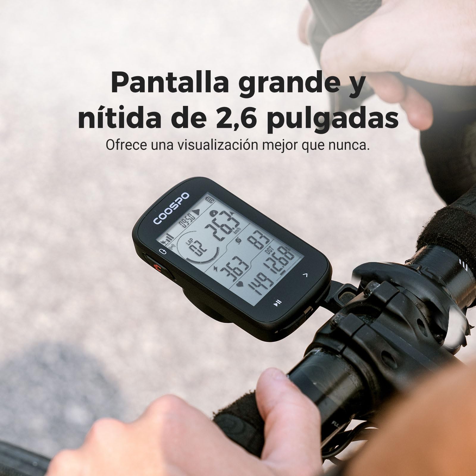 COOSPO CS300 Computadora Bicicleta, Ciclocomputador Bicicleta GPS 40 Horas Batería Duración con Pantalla LCD de 2,6’’ Pulgadas con Retroiluminación, IPX7, Admite BLE5.0/Ant+