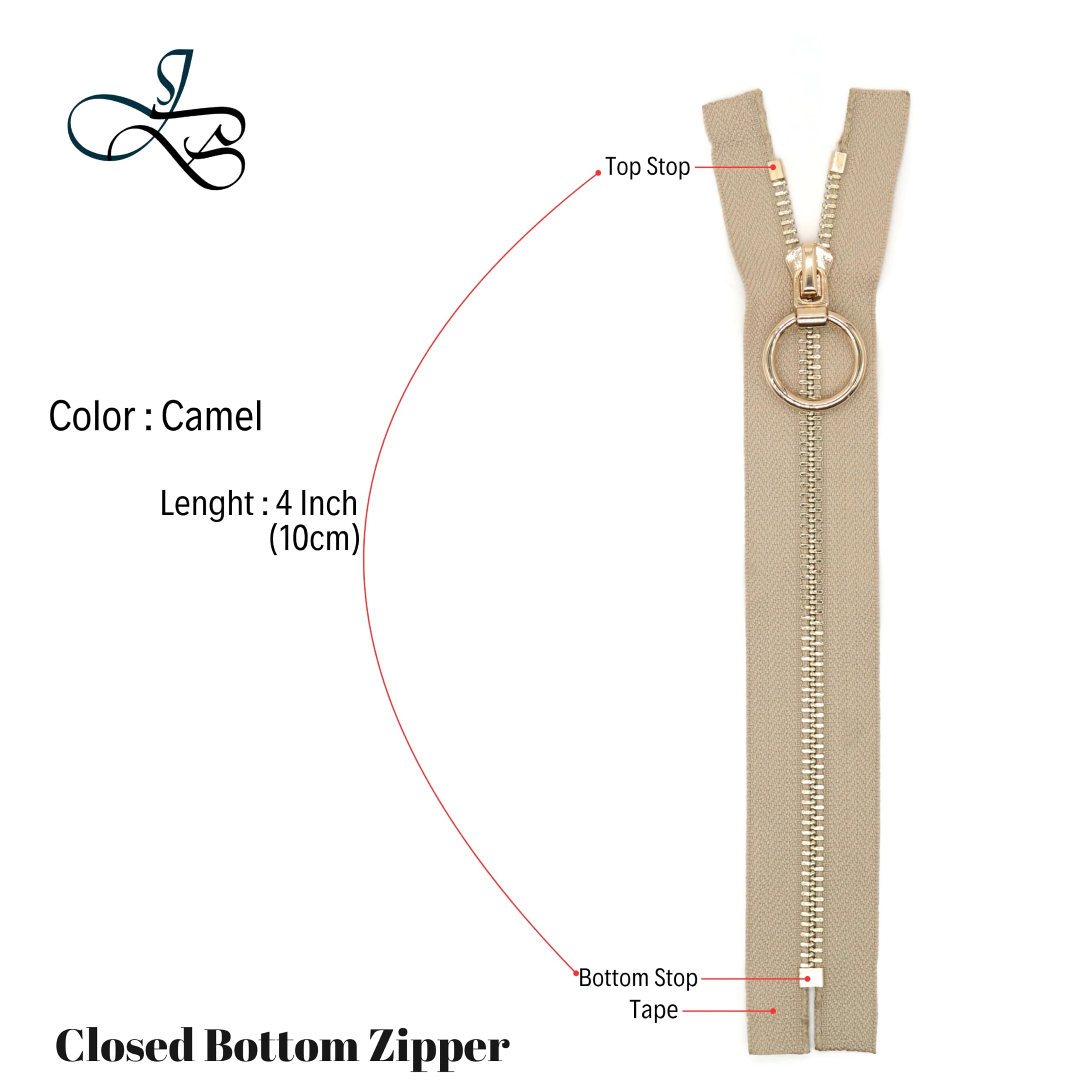 Cerniera Zip Metallo Ottone Oro Vecchio 70 cm Divisibile per Giubbotti e Giacche