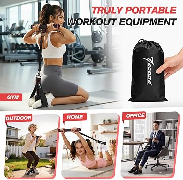 WOQQW Multifunction Pedal Resistance Band with Handle, Upgraded 3 Tube Adjustable Foot Resistance Bands for Core, Arm, Legs, Body Puller Trainer - Sit Up Exercise Equipment for Women Men