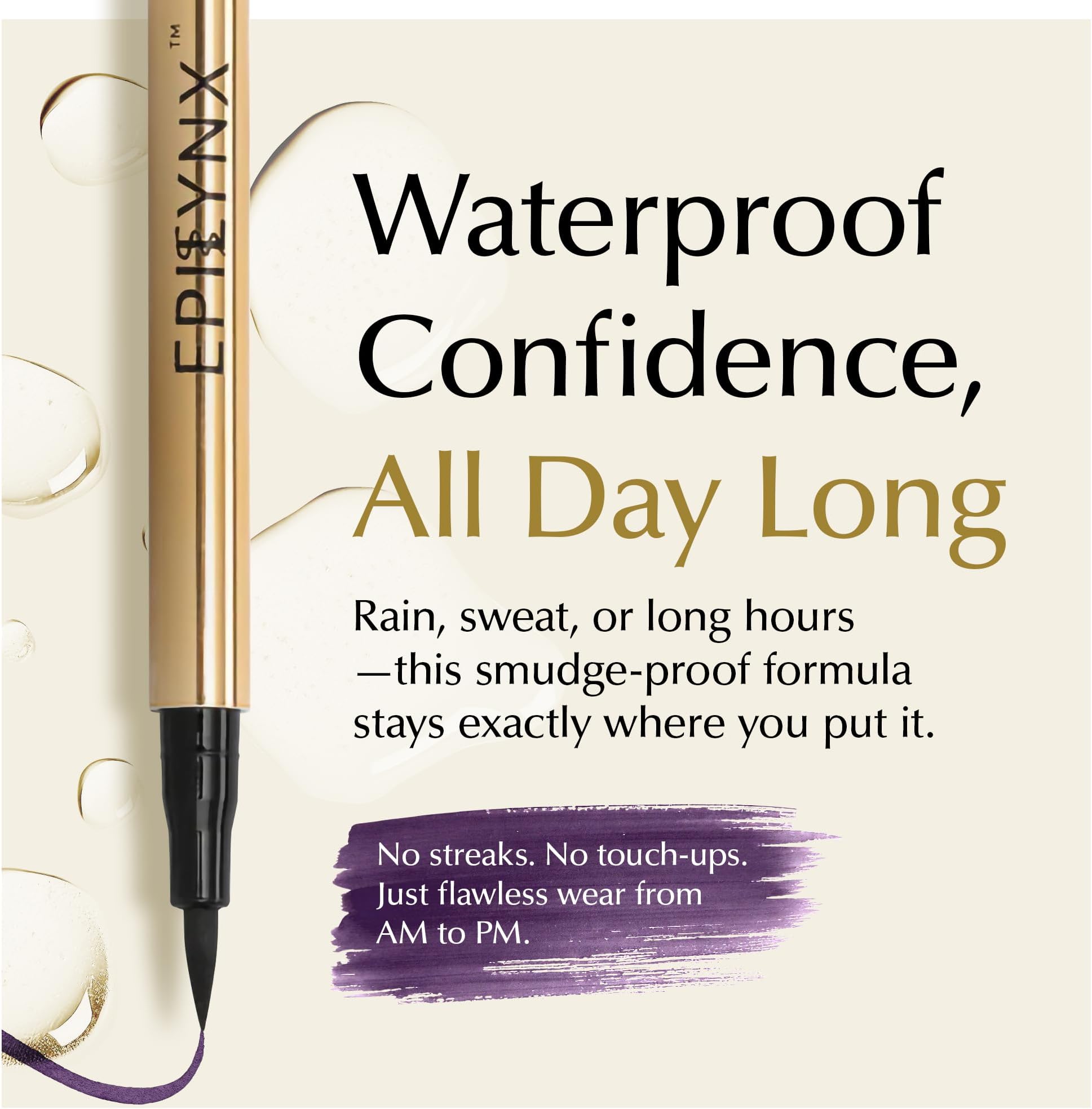 Liquid Eyeliner - Hypoallergenic Eyeliner with Fine Brush Tip, Long-Lasting Waterproof Eye Liner - Cruelty-Free, Vegan, Hypoallergenic, Gluten-Free, Smooth Application Liquid Eye Liner, Purple 2mL