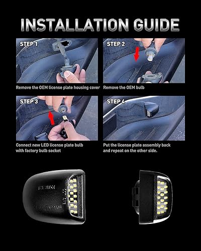 Miniatura 9 de LESAUCE Lámpara de matrícula LED completa de repuesto para Chevy Silverado 1500 2500 3500 Suburban Tahoe GMC Sierra Yukon XL para Escalade 6000 K