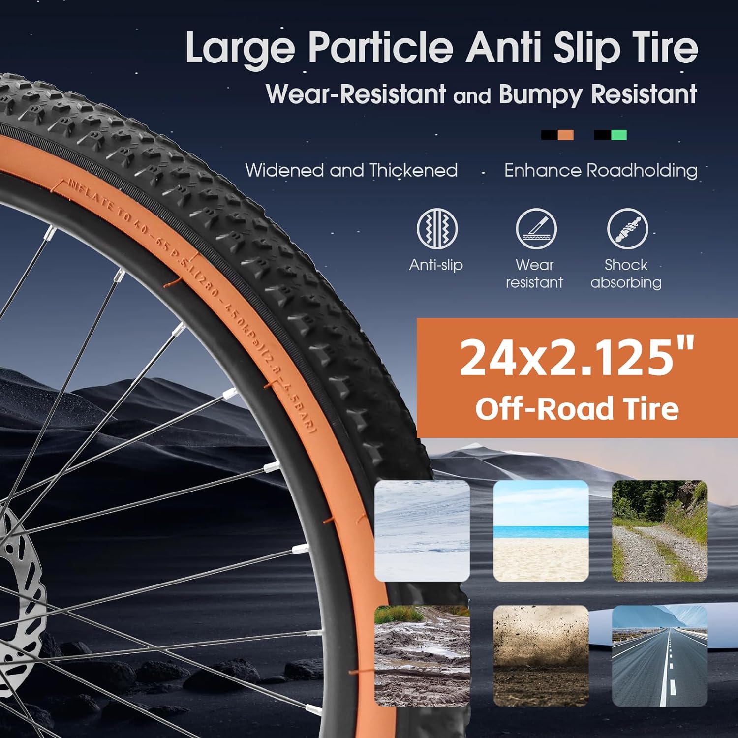 24 27.5 Inch Mountain Bike with 21-Speed, High Carbon Steel Frame, Disc Brakes, Durable Design, Brown Edge Tires, Comfortable Saddle, Multiple Colors