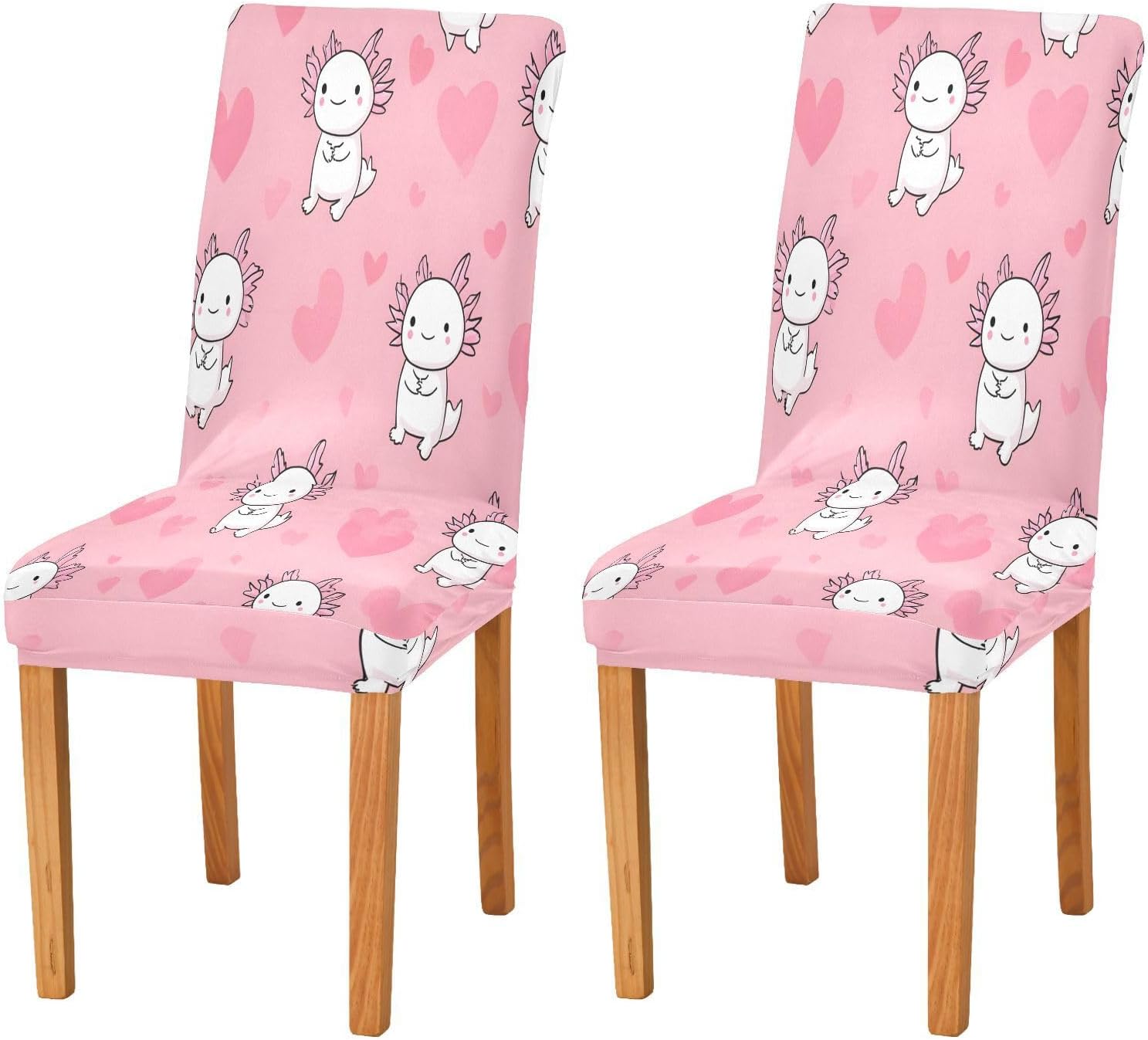 ALAZA Chair Covers for Dining Room, Love Salamander Pattern Stretch Chair Cover Sets Chair Protector Removable Washable for Ktichen Restaurant Hotel