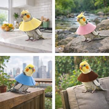 4Pcs Bird Cone Collar for Wound Biting Prevention & Anti Plucking