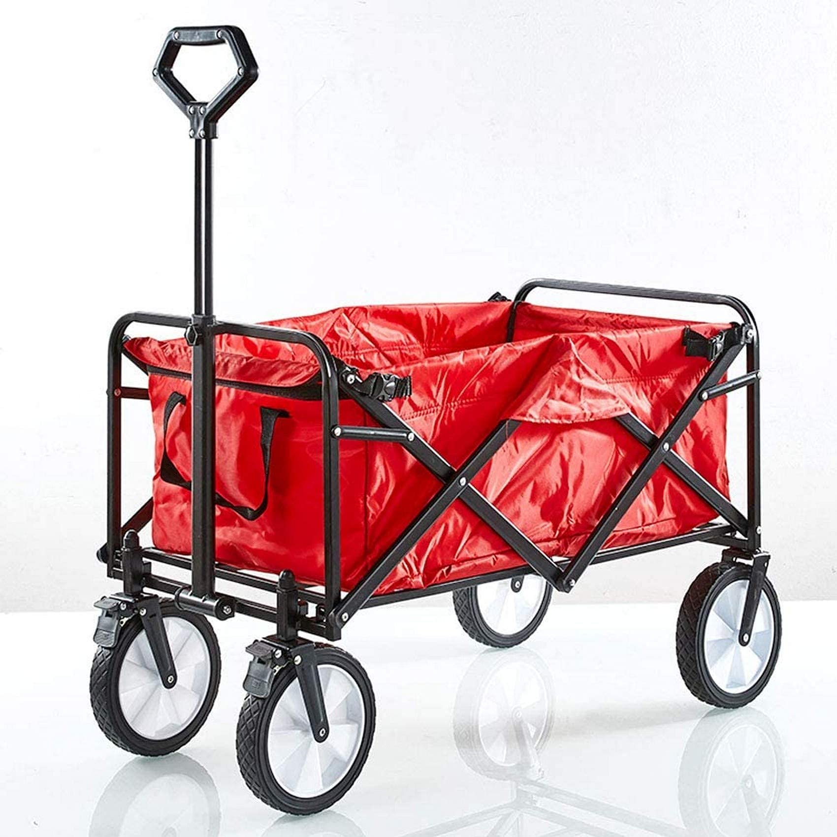 Wózek terenowy składany na kółkach, wytrzymały, składany, przenośny wózek ogrodowy, wózek plażowy, wózek transportowy, wózek kempingowy na zakupy
