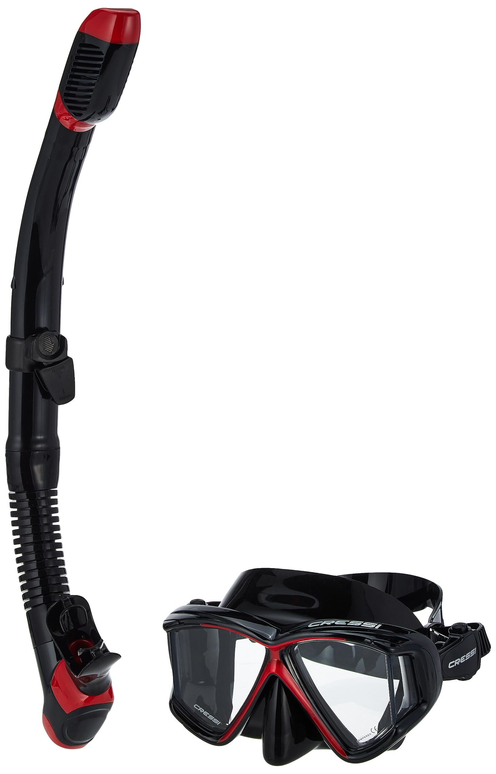 Cressi Panoramic Wide View Mask & Dry Snorkel Kit for Snorkeling, Scuba Diving | Pano 3 & Supernova Dry: designed in Italy
