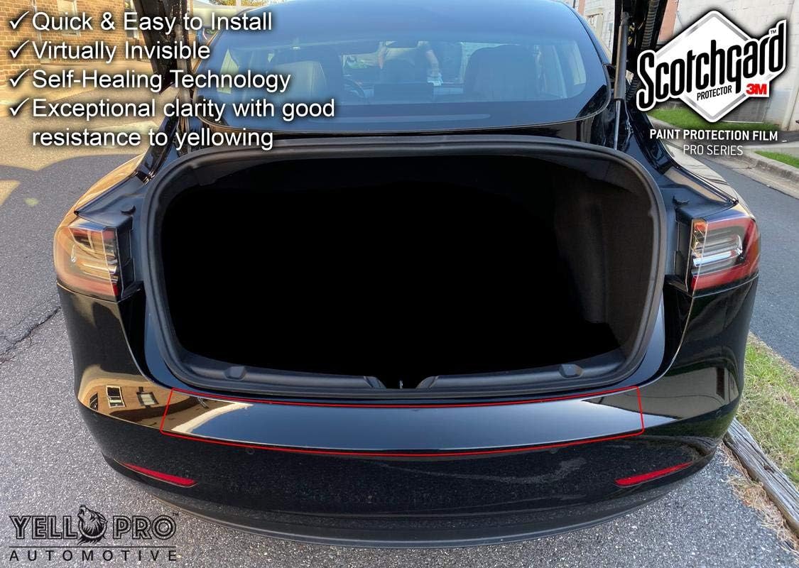 YelloPro Custom Fit Rear Trunk Edge 3M Paint Protector Film Anti Scratch Clear Bra Self Healing Guard for 2015 2016 2017 2018 2019 2020 2021 2022 Dodge Charger Sedan