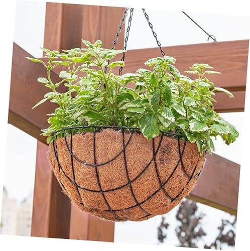 Miniatura 4 de Yardwe 15 piezas de alfombra de palma de coco de fibra de coco cojín para macetas suculentas macetas de coco forros de coco para cestas colgantes