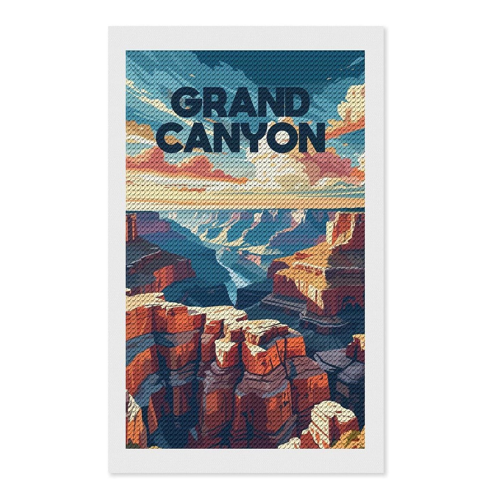 Junmoney Grand Canyon Landscape Art Diamond Art Kit 12"x20", Modern Decor, Farmhouse Decor, Home Wall Art, Festive Craft Gift, Handmade Wall Decor