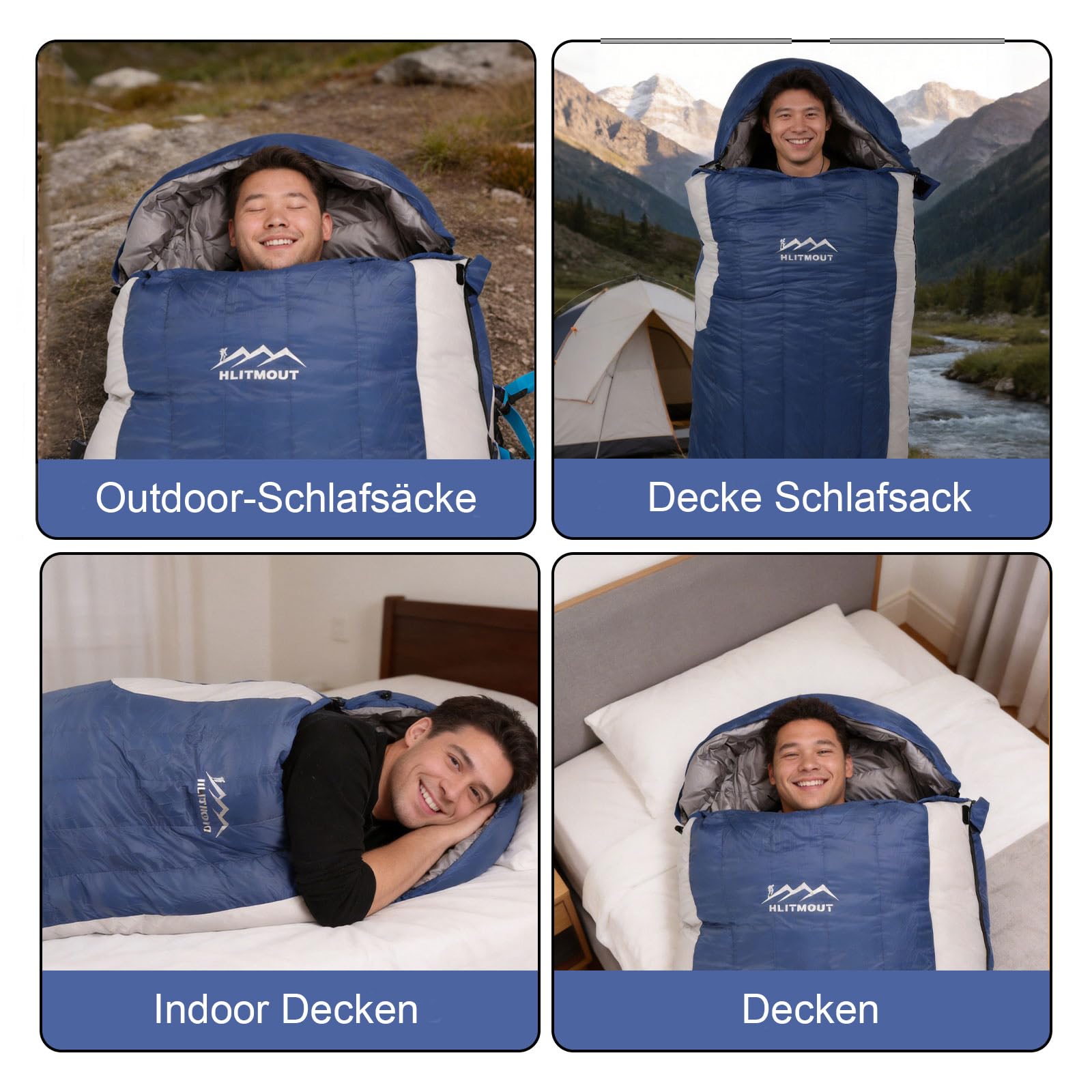 Daunen Deckenschlafsack, Leichter Kleiner Kompakt Schlafsack für 3~4 Jahreszeiten Camping, Wandern und Trekking