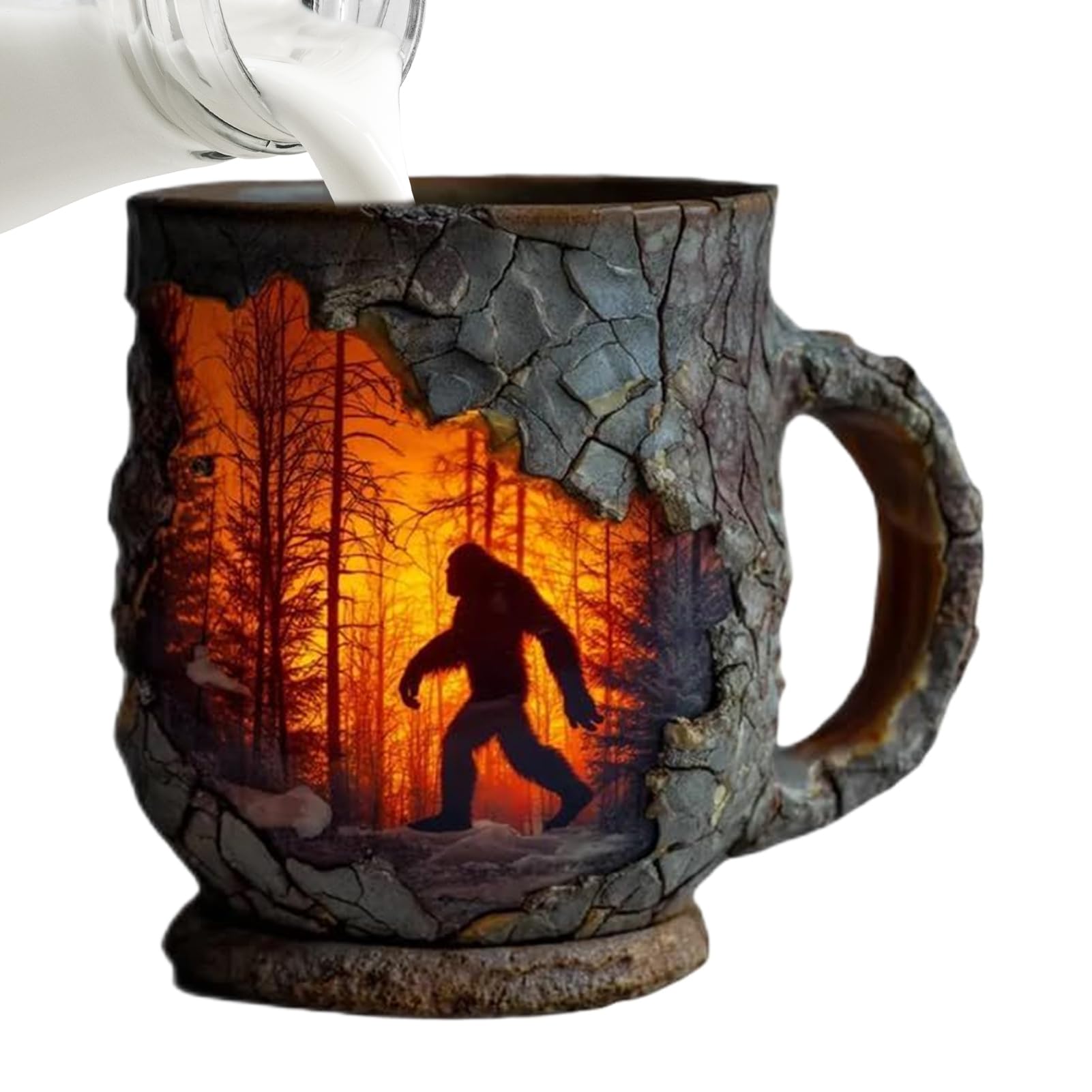 Cadeau anniversaire et Noël : mug céramique original effet bois 3D