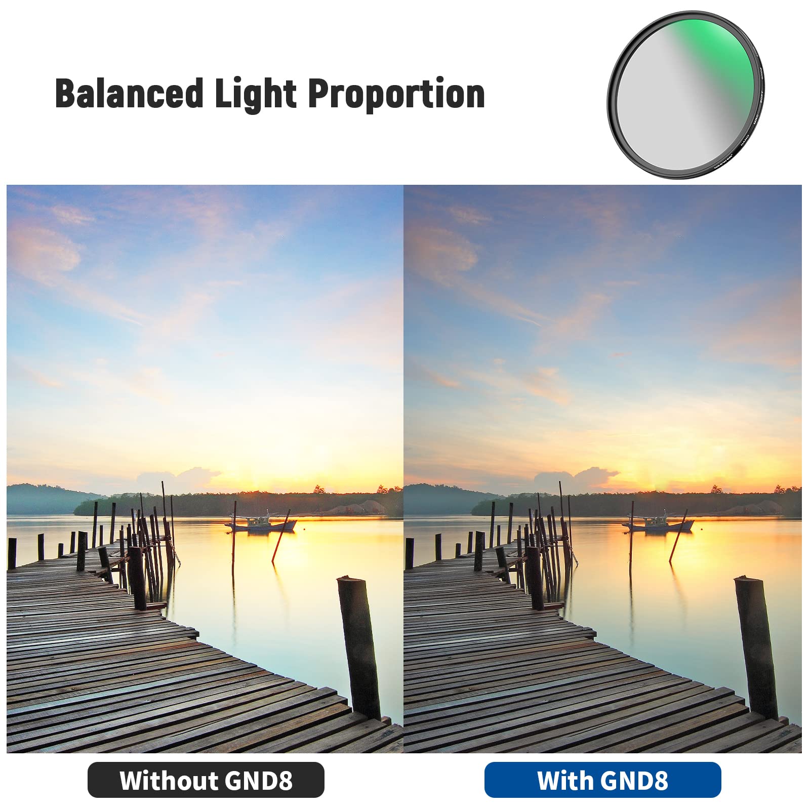 NEEWER 62mm HD Soft GND8 Verlaufsfilter, 3 Blendenstufen (0,9) weicher Grauverlaufsfilter mit 30 lagiger Nanobeschichtung/wasserabweisend/Kratzfest/Antireflexion für ausgewogenen Lichtanteil