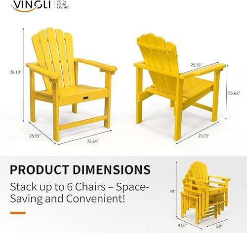 Miniatura 3 de VINGLI Silla Adirondack plegable de plástico con soporte para tazas, material HDPE 100% reciclable, capacidad de peso de 380 libras para piscina al