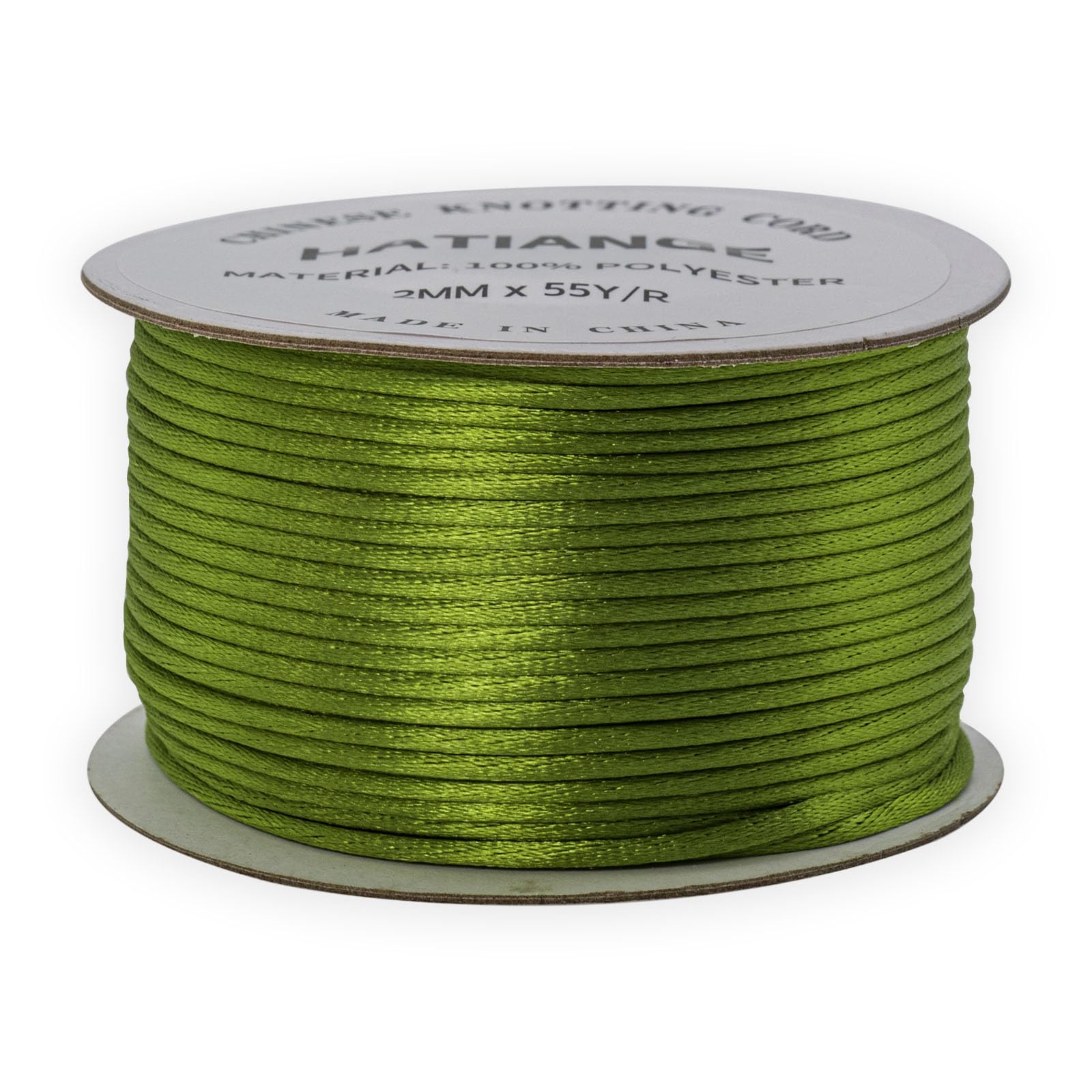 2mm Mixed Olives Satin Rattail Cord String for Jewelry Making Bracelet Necklaces Beading Thread Macrame Chinese Knot Craft -50 Meters per Roll