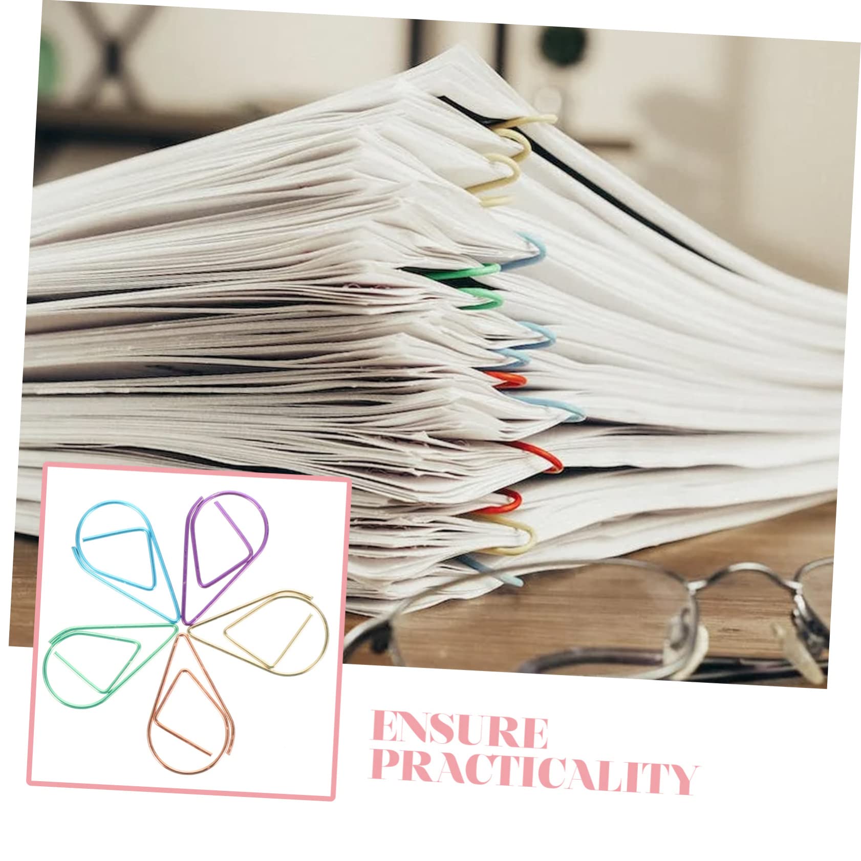 Tofficu 250stücke Bunte Kreative Papierclips Wassertropfenform Niedliche Büroklammern Für Schule Und Büro Farben Roségold Lila Grün Blau Gold Für Notizen Und Dokumente