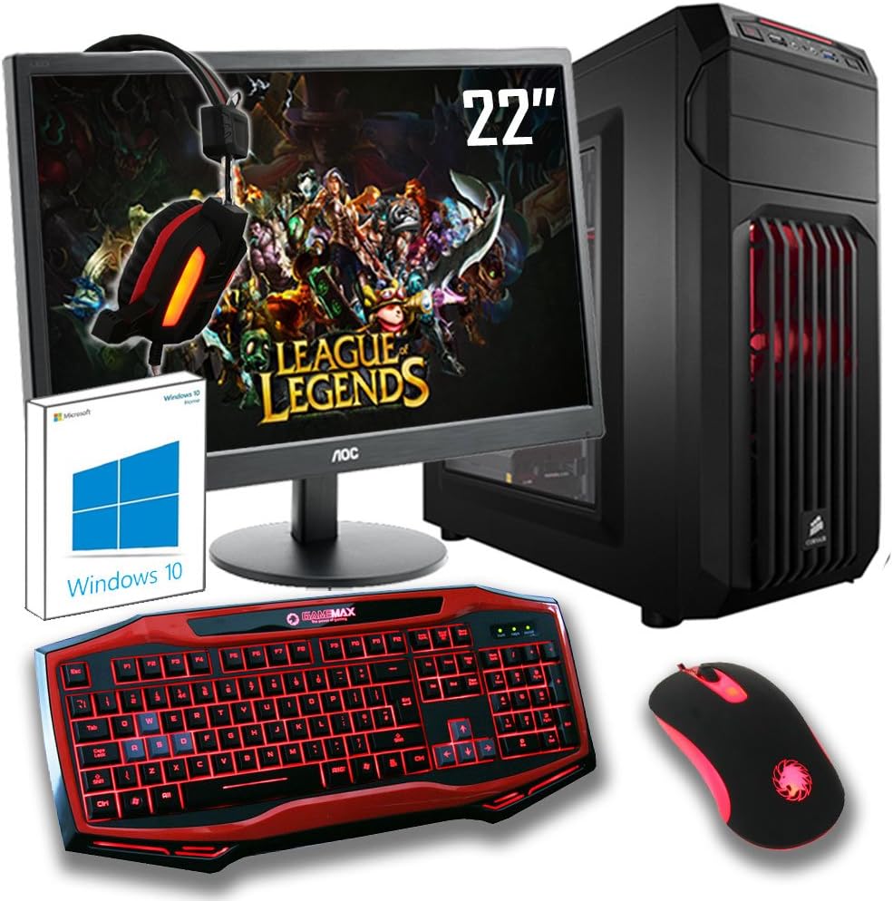 The PC Customiser Gaming PC Bundle - Intel i5 6400 Quad Core @ 3.30GHz, GTX 1050 2GB GDDR5, 8GB DDR4 2133MHz RAM, 120GB SSD, MSI H110M PRO VH, 22" 1080p Monitor, Gaming Keyboard, Mouse & Headset, Corsair Carbide Spec 01 Red Case, WiFi, Win 10 Home *** 3 YEAR WARRANTY ***
