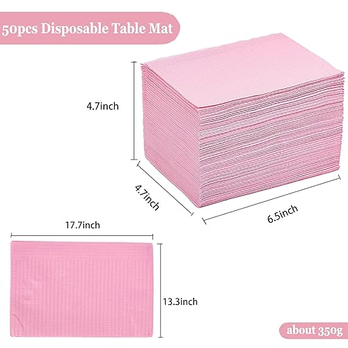 Miniatura 2 de AREMOD Juego de 50 manteles desechables para decoración de uñas, 3 capas, paños de mesa de papel para preparación de uñas, 13 x 18 pulgadas,