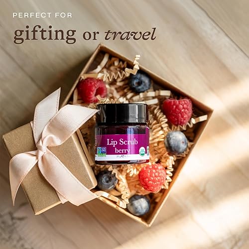 Miniatura 6 de USDA Organic Lip Scrub Berry  Exfoliante de labios natural hecho en Estados Unidos, relleno de medias para adolescentes, exfoliante de azúcar para