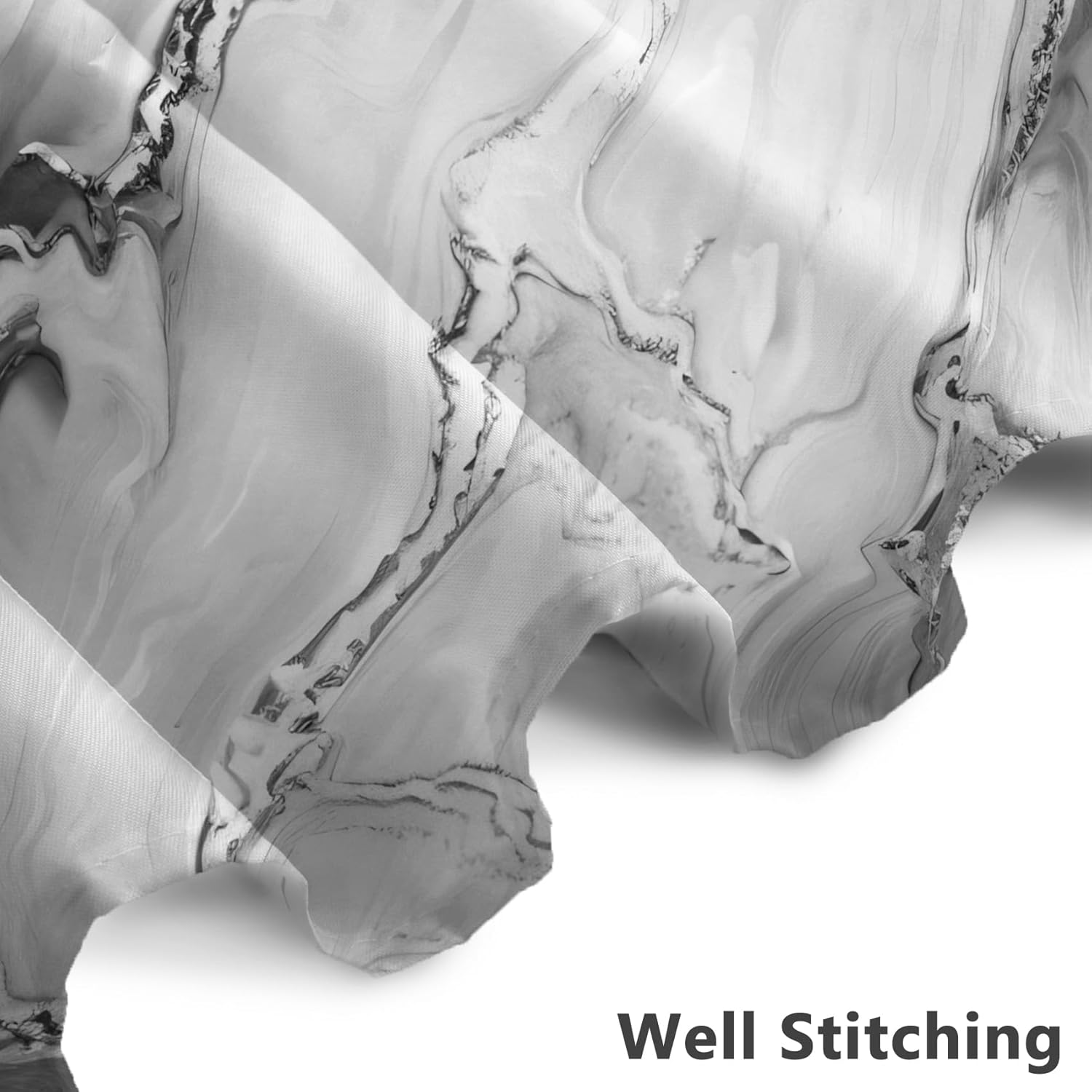 Grey Marble Shower Curtain Waterproof Fabric Shower Curtain with Hooks Bathroom Decor 72x84 inch