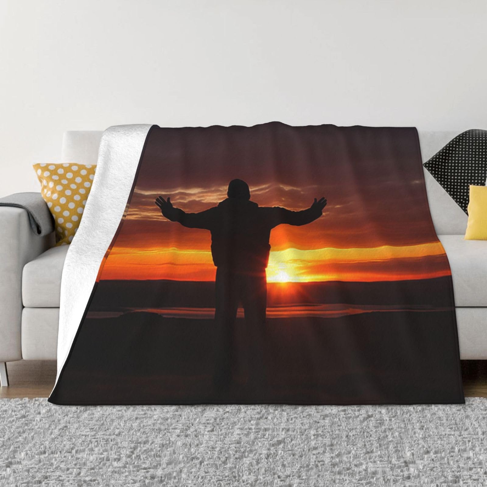 Couverture en flanelle douce et légère pour homme